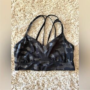 Target Black and Gray Camouflage Sports Bra